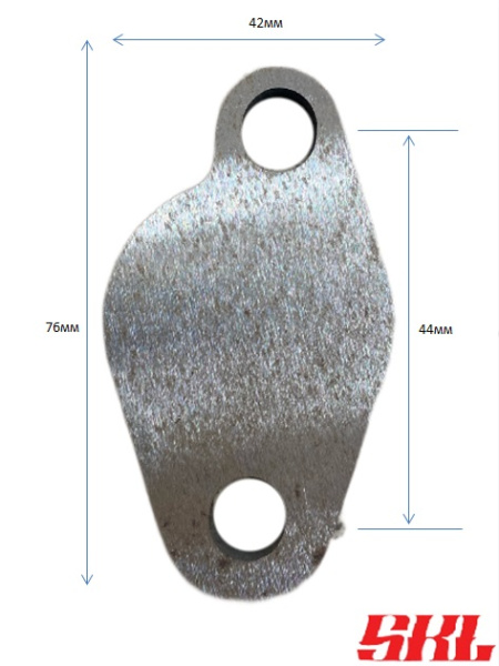 ZEGR-76X42X2 Заглушка клапана EGR SKL универсальная, 76 x 42мм, 2 отверстия Ø 11мм