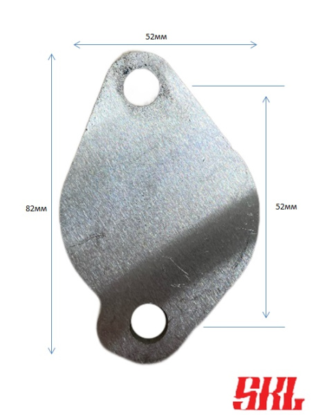 ZEGR-82X52X2 Заглушка клапана EGR SKL универсальная, 82 x 52мм 2 отверстия Ø 10мм