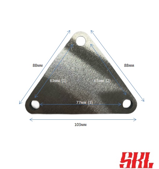 ZEGR-88X88X103X3 Заглушка клапана EGR SKL универсальная, 76 x 113мм, 3 отверстия Ø 8мм
