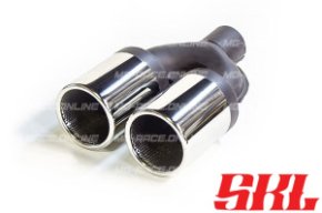 M2-90A насадка двойная круглая 90 мм, длина 240 мм, прямая, завальцованная с перфорацией