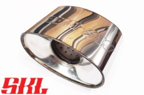 GK-169x100 пламегаситель коллекторный овальный корпус 160х90 мм, длина 100 мм, труба 57 мм