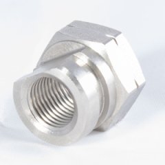 H675-31CN фитинг мама, без вставки с проточкой, M10 x 1.00 Metric, нержавеющая сталь