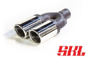 M2-80SAL насадка двойная круглая 80 мм, длина 220 мм, косая, завальцованная с перфорацией L