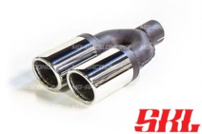 M2-80SAR насадка двойная круглая 80 мм, длина 220 мм, косая, завальцованная с перфорацией R