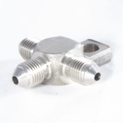 HBS-02 адаптер папа/папа/папа тройник, 3/8 x 24 Tee, нержавеющая сталь
