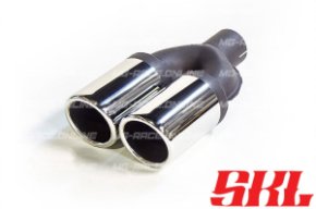 M2-80SH насадка двойная круглая 80 мм, длина 220 мм, косая, завальцованная пустая