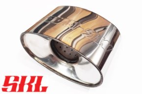 GK-169x100 пламегаситель коллекторный овальный корпус 160х90 мм, длина 100 мм, труба 63 мм