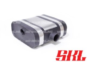 U27E30063-52 глушитель овальный 330х140 мм, длина 300 мм, 1 вх. 63 мм-2 вых. 52 мм, камера