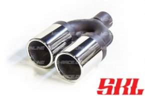 M2-90AR насадка двойная круглая 90 мм, длина 240 мм, прямая, завальцованная с перфорацией R