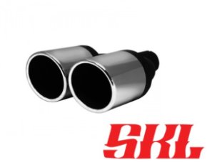 M2-100SSH насадка двойная круглая 100 мм, длина 240 мм, супер скошенная завальцованная пустая