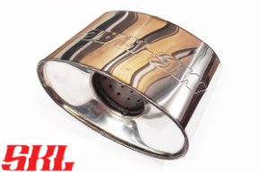 GK-169x80x63 пламегаситель коллекторный овальный 160х90 мм, длина 80 мм, труба 63 мм